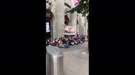 Zurich's finance zone blocked in by protesters