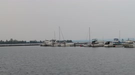 Canadian Wildfires Smokey hazy skies over Lake Superior in Ashland WI