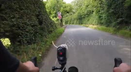 Descending seven miles through twisty country lanes by bike POV in Kent, UK