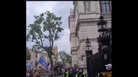 Downing St, London pelted with tennis balls on Freedom Rally Day
