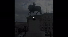 Palestinian flag on Equestrian Statue of George IV in Trafalger Square, London