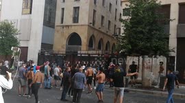 Beirut blast first anniversary protest