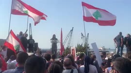 4 August Explosion Victims' Families Speech In Beirut, Lebanon