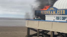 Fire erupts at Burnham-On-Sea Seafront Pier