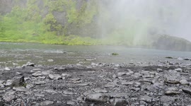 Skogafoss waterfall in South of Iceland , located near city Vik