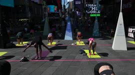 NY: Summer Solstice Yoga In Times Square, US