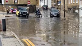 Flooded streets after heavy rain in London, United Kingdom, 7 August 2021