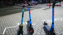 Lime electric scooters now for hire around London.