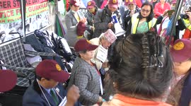 Three Gurkha two men one women begin a hunger strike to appeal to the British government to match the pension of the British armed forces