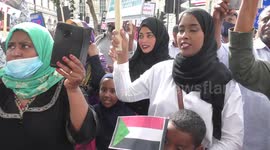 Protest held in central London against military killings in eastern Sudan