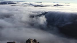 Walking above the clouds in north Wales as cloud inversion blankets Snowdonia
