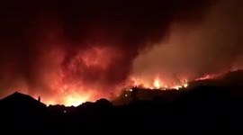 Terrifying footage of fires raging on the Greek island of Evia