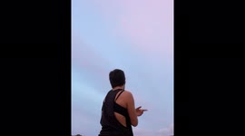 Flowing and dancing at a rooftop during a beautiful sunset in Mallorca