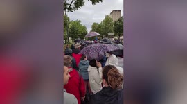 Anti vaccine passport demonstrators march through rain in France