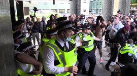 Protesters clash with police at London's TV Centre while Loose Women is on air