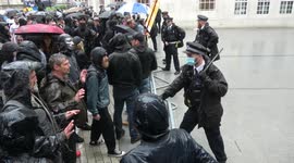 Altercations between police and anti-lockdown protestors outside BBC Broadcasting House in London