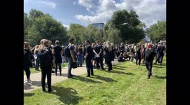 Protest Shepherd's Bush Green london  all were asked to wear black