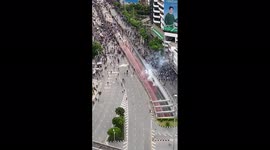 Clashes between police and protesters ensued