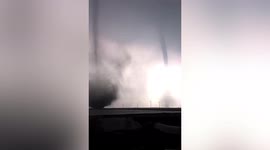 Twin tornadoes spotted swirling in close proximity across eastern China