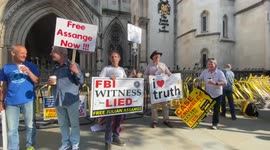 Julian Assange supporters gather outside London court as US appeal for extradition gets underway