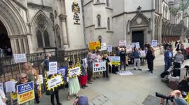 Julian Assange’s supporters gather outside London court as US appeal for extradition underway