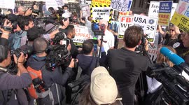 Jeremy Corbyn among Assange supporters in London as WikiLeaks founder faces extradition