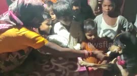 Locals celebrate pet dog's birthday with full enthusiasm in central India
