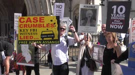 Protest of Preliminary US Appeal Hearing, Royal Courts of Justice, Strand, London