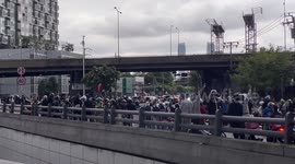 Clashes between police and activists in Bangkok, Thailand