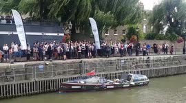 Royal Marine commandos receive heroes welcome after rowing 3,700 miles from New York to London