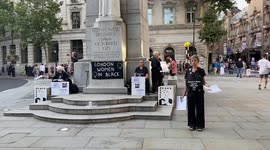 London Women in Black hold vigil in central London to remember atomic bomb victims of Nagasaki and Hiroshima