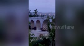 Bridge collapses seconds after resident walks over it in China