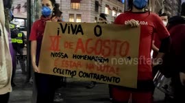 Students take to the streets to demonstarte against Bolsonaro in Sao Paulo, Brazil