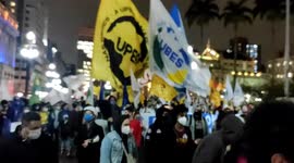 Student organizations demonstrate against Bolsonaro in Sao Paulo, Brazil
