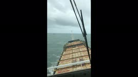 Terrifying moment ship rolls more than 30 degrees side-to-side in East China Sea