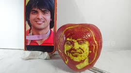 Artist carves Indian athlete who won gold at Tokyo 2020 into an apple