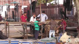 Delhi Police build huge wall of containers outside Red Fort ahead of India's Independence Day celebrations