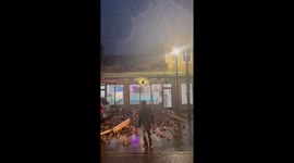 Lightning strikes Pittsburgh building, causes structure to collapse and nearly topple man