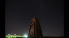 Perseid meteor shower peaks above the Glastonbury Tor in Somerset