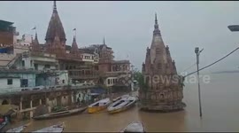 The water level in River Ganga in Varanasi, India, has crossed the danger mark