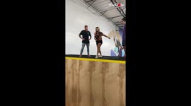 'Las Vegas Woman's TERRIFYING Trampwall Fail While Trying a Pullover'