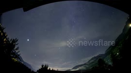4K timelapse fisheye lens Perseid meteors with Jupiter in the sky