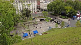 This is the view from the top of London's Marble Arch Mound, described by the New York Times as 'a pile of scaffolding'