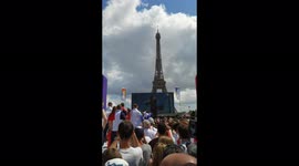 French national anthem is played during Tokyo 2020 closing ceremony and the handover