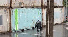 Anarchist protesters attack police blockade in Bangkok, Thailand