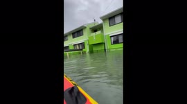 Locals escape by boat as Kurume city flooded amid heavy rain in Japan