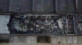 Aerial view of aftermath of fire at Cinemateca Brasileira in Sao Paulo, Brazil