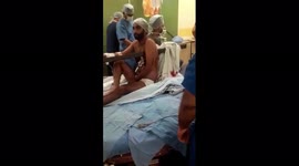 Video shows doctors removing huge metal rod in Indian man's chest