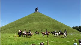 Re-enact Battle of Waterloo in Belgium lost by Napoleon Bonaparte.