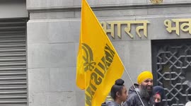 Sikhs protest for Punjab independence in front of India House in central London